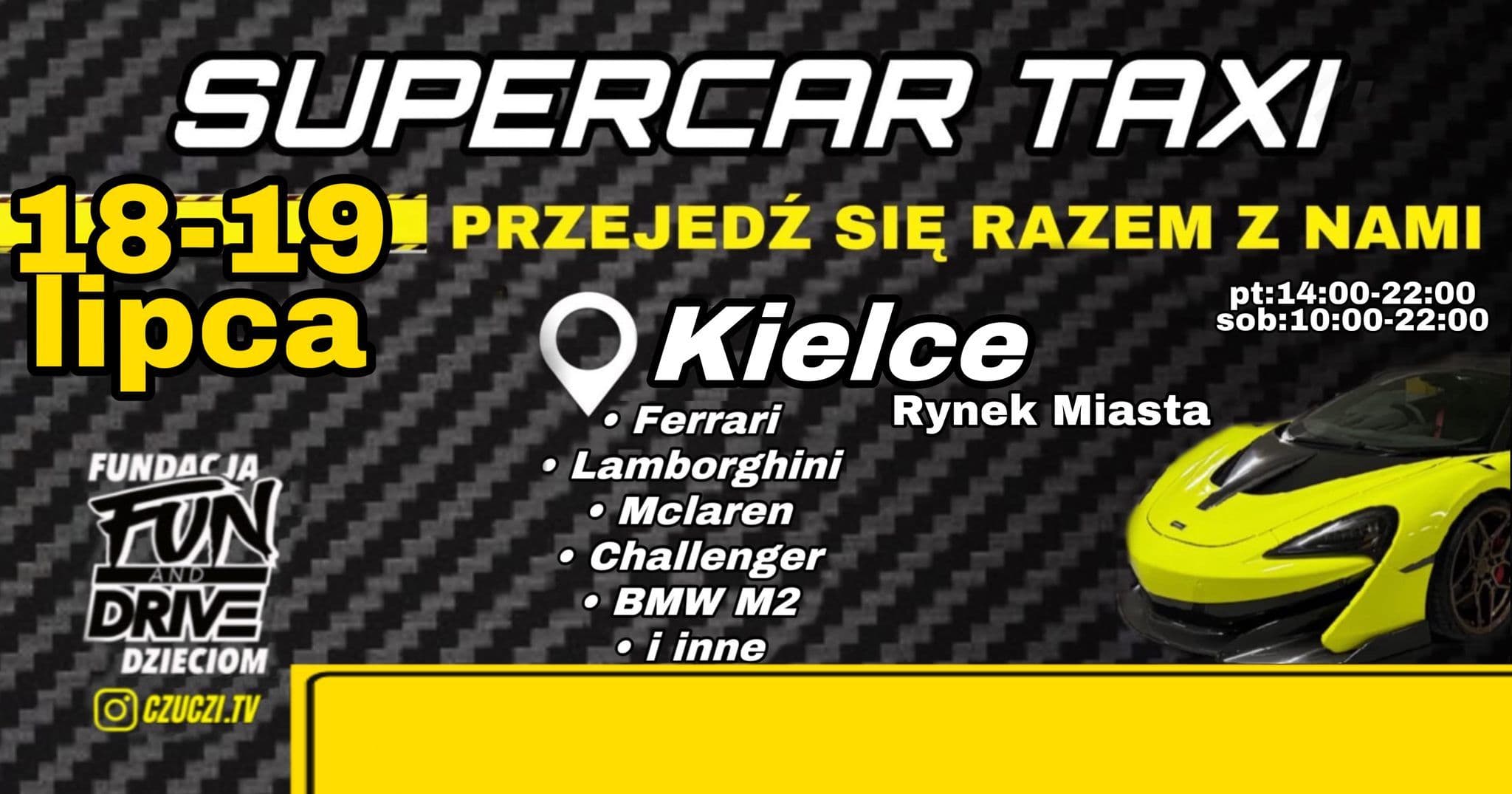 banner o wydarzeniu supercar taxi Kielce