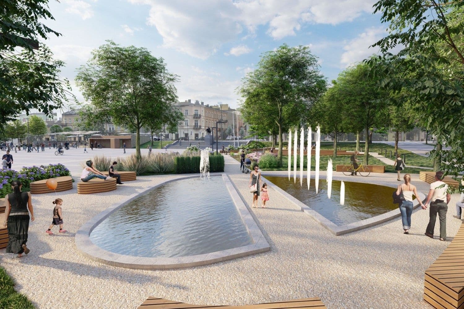 Rewitalizacja placu wolności w Kielcach - grafika koncepcyjna