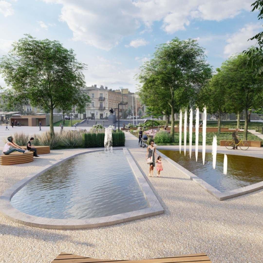 Rewitalizacja placu wolności w Kielcach - grafika koncepcyjna